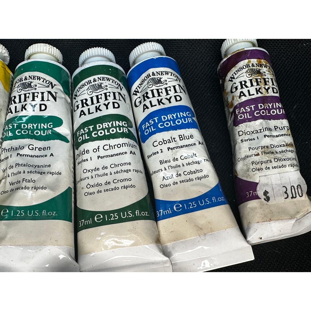 VTG (12) Windsor & Newton Griffin Alkyd Fast Drying Oil Colors All useable - Picture 3 of 8